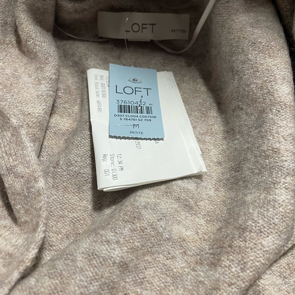 LOFT Taupe Wool Sweater - Picture 2 of 2